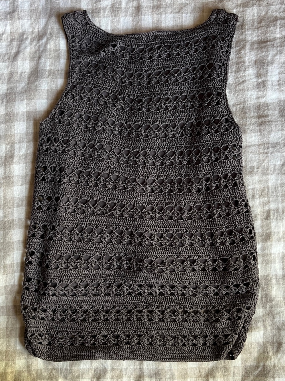 Silk & Cotton Crochet Tank Top With Liner - Picture 4 of 6